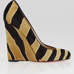 CHRISTIAN LOUBOUTIN Lady Lynch Zeppa 120 Gold Size 38